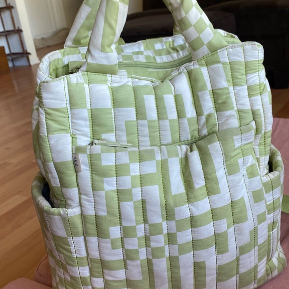 Green and White Quilted Women's Bag - Picture 1 of 8